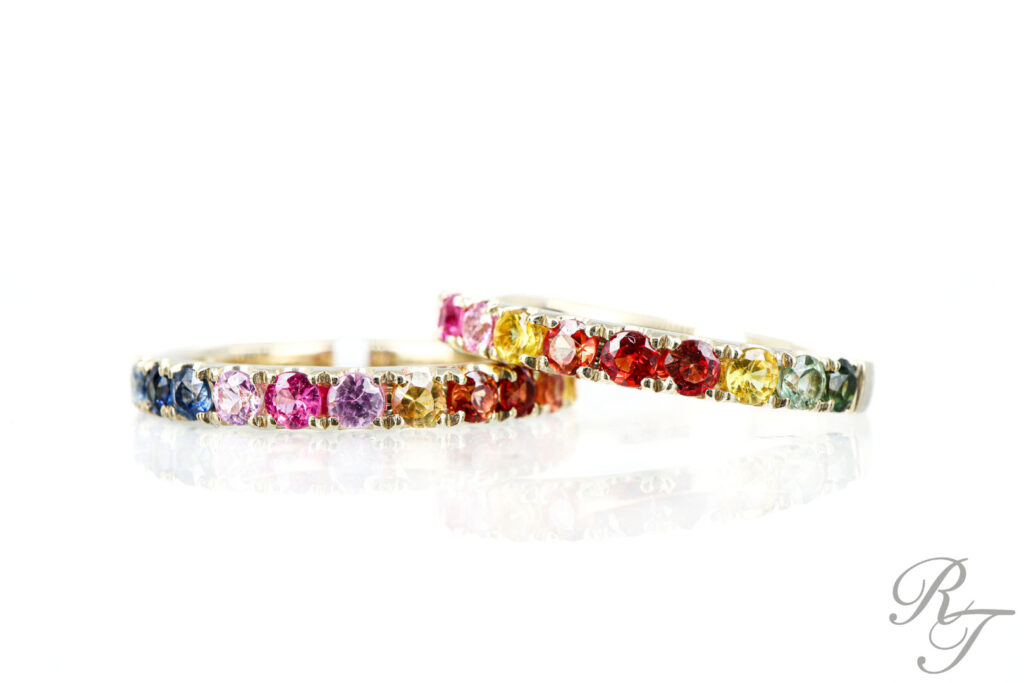 Custom diamond bracelet in yellow gold, featuring round and baguette cut diamonds, perfectly complementing any skin tone.